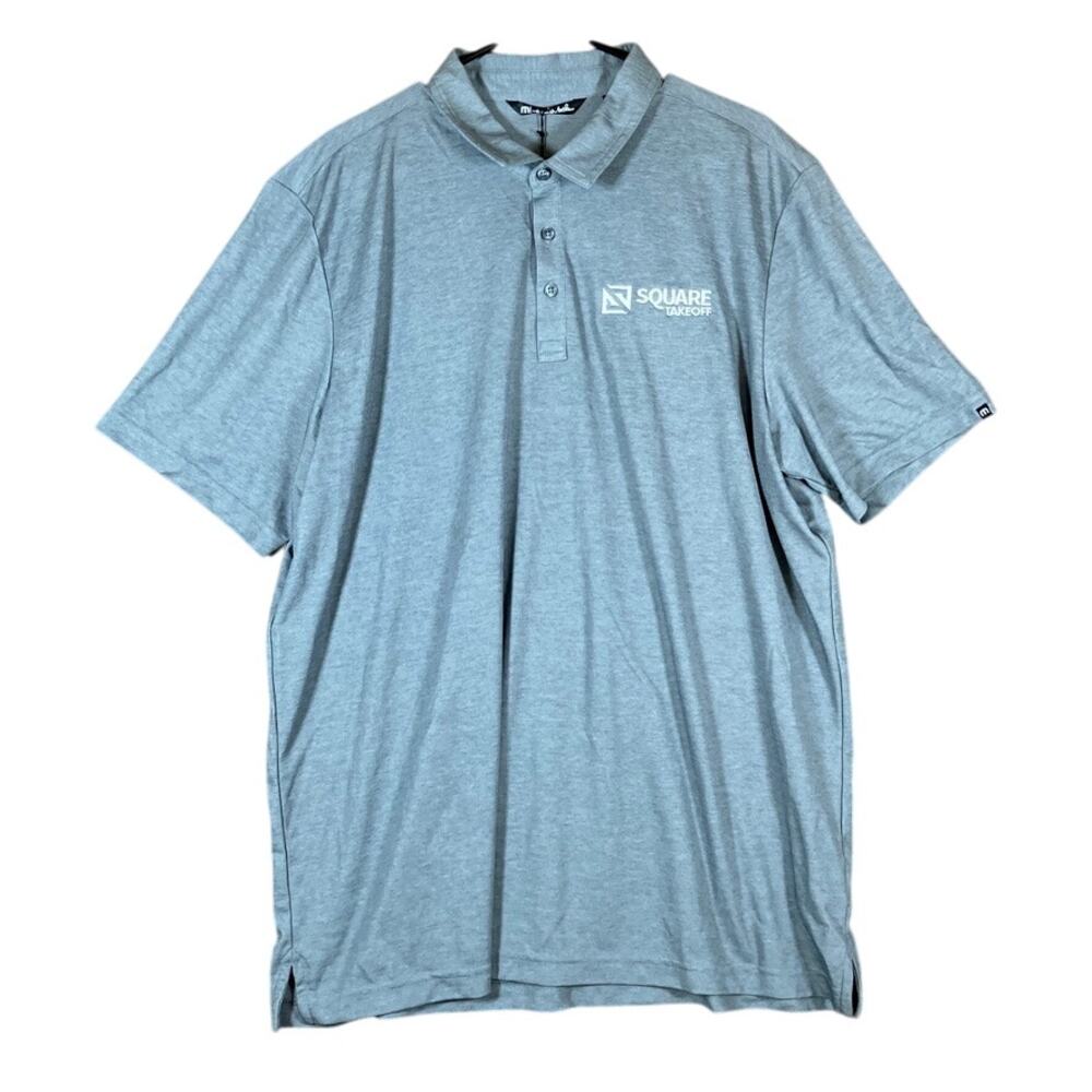 Travis Mathew Mens Shirt Gray Golf Polo Short Sleeve Pima Cotton XXL